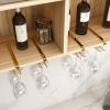 2 Pack Metal Wine Glass Holders, Hanging Wine Glass Rack, Stemware Rack Under Shelf No Drilling for Cabinet and Bar(Black) view 3