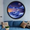 PROEATS Moving Sand Art, Wall Art Deep Sea Sandscape Room Decoration, 360Rotate Sand Art Liquid Motion, Glass Crafts Solid Wood Frame, Relaxing Wall Decor for Home Office (Blue2, 17.3in) view 1