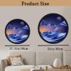 PROEATS Moving Sand Art, Wall Art Deep Sea Sandscape Room Decoration, 360Rotate Sand Art Liquid Motion, Glass Crafts Solid Wood Frame, Relaxing Wall Decor for Home Office (Blue2, 17.3in) view 3