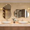 Dorlicecass Irregular Wall Mirror - Wall Mirrors Decorative 20"x36" Gold Asymmetrical Mirror Tempered Glass Aviation Aluminum Alloy Frame for Bathroom, Bedroom, Living Room, Cloakroom, Entryway view 3