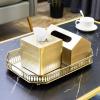 WeNtor Tray, Living Room Storage Pieces, Ornaments, Hollow Design, Used to Organize The Desktop, Jewelry Plate Golden, Round Living Room Ornaments, 32x32x5.5cm view 4