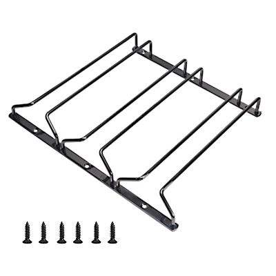 Generic 7/9.5/12 Inch Wine Glass Rack Under Cabinet, Black Stainless Steel Stemware Rack, Wine Glass Holder with Screws for Bar Kitchen (Size : 13''/33.5cm/x9.5''/24cm)
