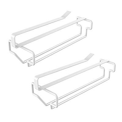 2 Pack Wine Glass Holder, Metal Wine Glass Rack Under Shelf, No Drilling Hanging Stemware Rack for Cabinet and Bar Kitchen (Color : White)