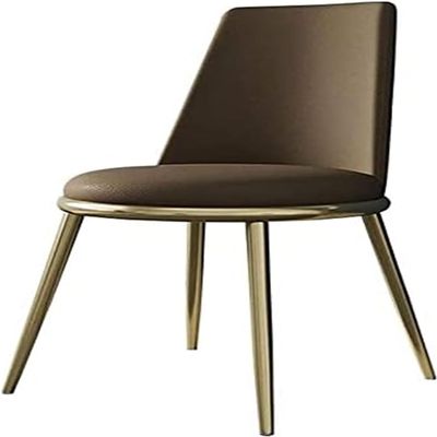 CUTSKY Chair Leather Dining Chair Golden Carbon Steel Frame Living Room Chairs Kitchen Lounge Counter Chairs(Size:Size,Color:Brown)