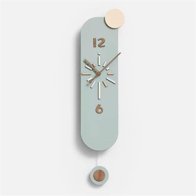 HEXEH Wall Clock No Punch Clock Wall Clock Living Room Modern Simple Cream Creative Dining Room Wall Hanging Minimalist Wall Clock Clock (Color : A)