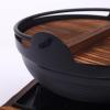 Hgjgwqh Commercial Cast Iron Pot Pan Japanese Style Cast Iron Shabu Shabu Hot Pot Single Serving Sukiyaki Nabe Pot with Wood Lid and Cooking Stove Outdoor Cookware Set for BBQ Picnic Camping,24cm/9.5i view 3