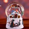 Christmas Village Santa Claus Sleigh Train Station House Figurines with Led Light and Music Adaptor Include (Size : Style 2) (Style 1) view 2
