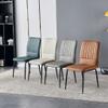 AYARNA Kitchen Dining Chairs Set of 2 Modern PU Leather High Back Padded Soft Seat with Metal Chair Legs for Home Commercial Restaurants(Orange) view 2