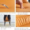 AYARNA Modern Scientific Cloth Dining Chair Set of 2 Kitchen Living Room Lounge Counter Chairs Sturdy Carbon Steel Metal Legs(Orange,Grey Leg) view 4