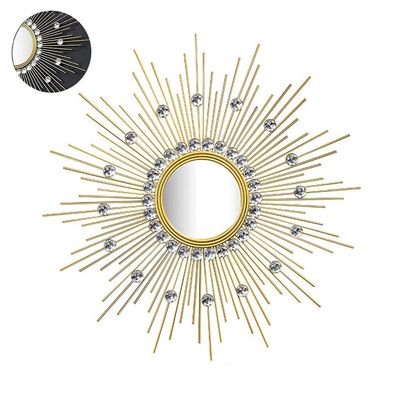 Wall Mounted Mirrors Large Metal Sunburst Shape Decorative Wall Mirror Dining Room Living Room Hallway Porch Decorative Starburst Shape Hanging Mirror