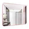 Bathroom Mirrors Wall Mounted Rectangular Bathroom Mirror Rose Gold Meatal Framed HD Vanity Mirrors Hangs Horizontal or Vertical Wall Mirror(Size:60x80cm) view 1