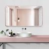 Bathroom Mirrors Wall Mounted Rectangular Bathroom Mirror Rose Gold Meatal Framed HD Vanity Mirrors Hangs Horizontal or Vertical Wall Mirror(Size:60x80cm) view 2