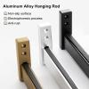 Closet Rods for Hanging Clothes, Clothing Store Sturdy Metal Closet Rod Bracket with Flange Set, Heavy Duty Aluminum Wardrobe Hanger for Hanging Clothes, 19 23 27 31 35 39 42 47 51 55 62 Inch Lenght ( view 4