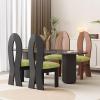 YCKEGEW Bedroom Vanity Chair for Girls,Modern Accent Chair Soft Cushion Dining Chair,Dressing Stool Wooden Back,Comfy Living Room Chair Side Chair with Wood Legs (Color : Walnut) view 2