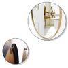 Modern Plain Bathroom Oval Wall Mirror with Fixings Or Hangs Horizontal Vertical Black Contemporary Silver Backed Floating Glass Panel view 3
