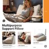 BNCKTRD Triangle Reading Pillow Queen Size XXL Wedge Headboard Extra Large Back Support Pillow for Sitting up in Bed Daybed Bolster Backrest Cushion Plush Beige view 2