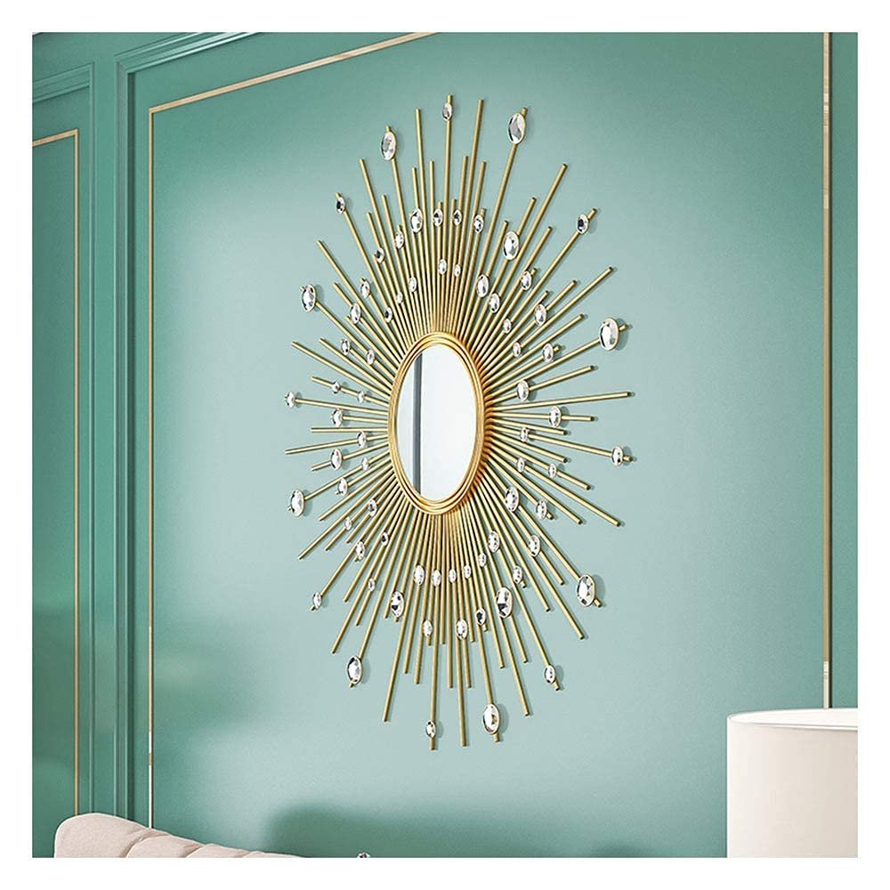 24In Sunburst Wall Mirror Large Round Metal Starburst Decorative Wall Mirror Dining Room Living Room Hallway Porch Decorative Hanging Mirror