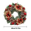 Christmas Wreath Handmade Rattan Pendant Garland Shopping Mall Door Decoration Advent Wreath (Size : Style 2) (Style 1) view 2