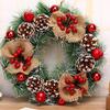 Christmas Wreath Handmade Rattan Pendant Garland Shopping Mall Door Decoration Advent Wreath (Size : Style 2) (Style 1) view 4