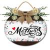Uptell Mother's Day Sign for Front Door Wooden Front Door Sign Home Decor Wall Mom Love Art Hanging Plaque Farmhouse Rustic Mother Wife Gift Decoration 12 Inch, WOOJXI240103XE03q view 1