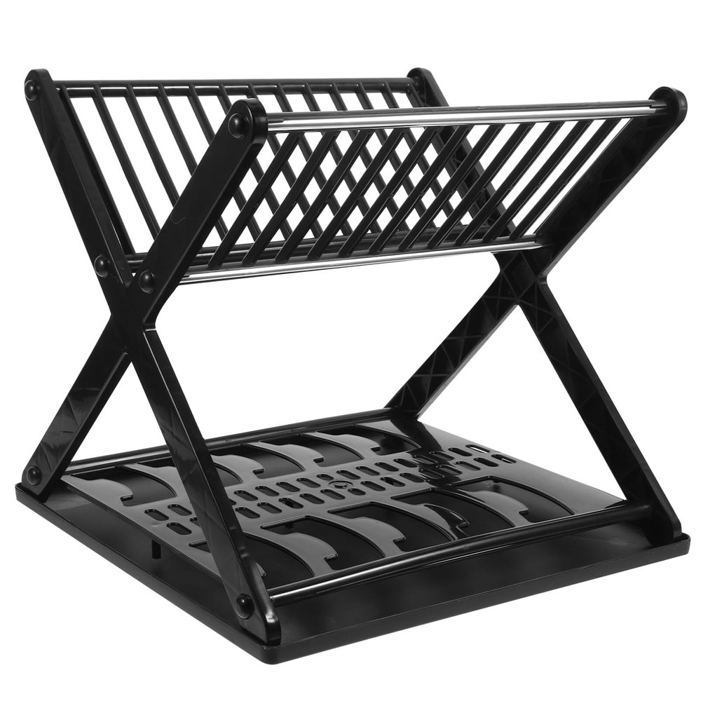 HOLIDYOYO 2-Tier Dish Rack with Drainboard Self Draining Dish Dryer for Kitchen Counter Stainless Steel Utensil Drainer