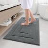 Buganda Bathroom Rugs, 44" x 24", Soft and Absorbent Microfiber Bath Rugs, Non-Slip Shaggy Shower Carpet, Machine Wash Dry Bath Mats for Bathroom Floor, Tub and Shower, Dark Grey view 1