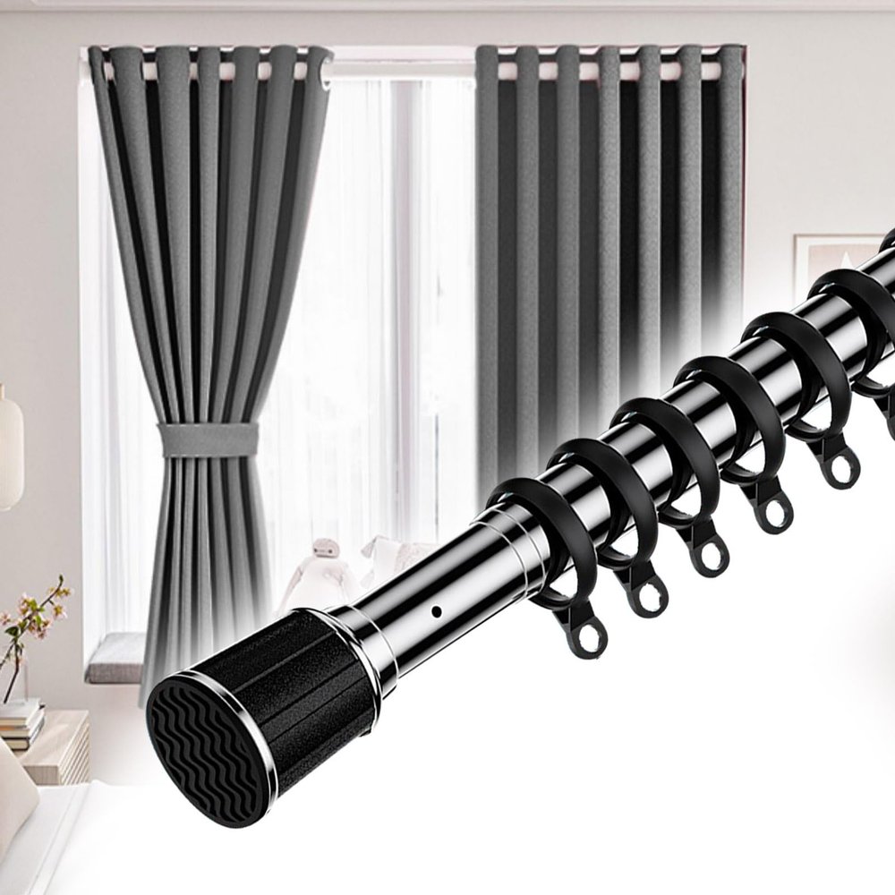 Shower Curtain Rod Tension- No Drill Non-Slip Spring Tension Shower Rod, for Bathroom, Closet, Window, Room Divider(Color:Stainless Steel,Size:160cm-250cm)
