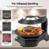 BDJSN 2024 New Electric Smokeless Grill Indoor, 1400W Infrared Korean Electric Griddle, 360 Auto-Rotate, Temperature Control, Timing Function, Removable Grill Pan for Home, Party, Camping view 2