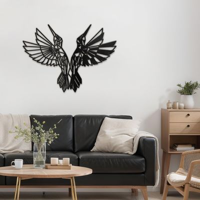 SIGNLEADER Metal Wall Art Decor Birds Dance Modern Abstract Wall Sculpture Hangings Home Decoration for Living Room, Bedroom, Bathroom, Kitchen, Outdoor - 36" Black
