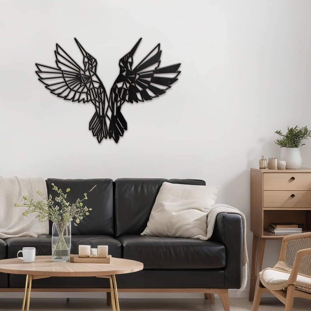 SIGNLEADER Metal Wall Art Decor Birds Dance Modern Abstract Wall Sculpture Hangings Home Decoration for Living Room, Bedroom, Bathroom, Kitchen, Outdoor - 36" Black