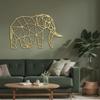 SIGNLEADER Metal Wall Art Decor Pregnant Elephant Modern Abstract Wall Sculpture Hangings Home Decoration for Living Room, Bedroom, Bathroom, Kitchen, Outdoor - 36" Gold view 1