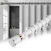 Shower Curtain Rod, Tension No Drill Adjustable Curtain Rod for Bathroom Shower Stall, RV, Windows, Closet, Stainless Steel, Anti-Slip Bathroom Rod(Color:White,Size:70cm-120cm) view 1