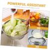 BESTOYARD 4 Pcs Stainless Steel Drain Basket Fruit Basket Draining Basket Strainer Rice Wash Holder Kitchen Fruit Drain Basket Mesh Wash Basket Fruit Washing Basket Vegetable Rice Basket view 2