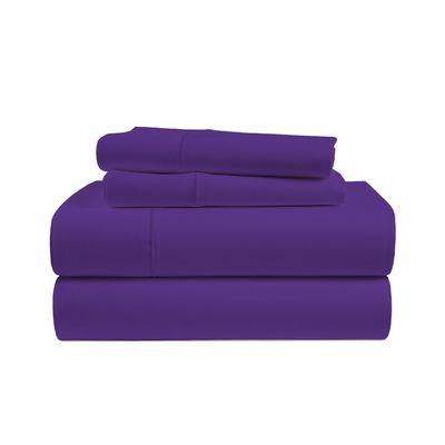 1 Piece Fitted Sheet Only Hotel Luxury Single Fitted Pure Egyptian Cotton 800 Thread Count Bottom Sheet, 12 Inch Deep Pocket Pack of 1 Queen Size Purple