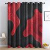 Optical Illusion Blackout Curtains for Bedroom Living Room, Red and Black Curtains & Home Decor, Abstract Art Window Curtains, Thermal Room Darkening Grommet Drapes, 54 Inch Curtains 2 Panel Set view 1