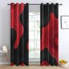 Optical Illusion Blackout Curtains for Bedroom Living Room, Red and Black Curtains & Home Decor, Abstract Art Window Curtains, Thermal Room Darkening Grommet Drapes, 54 Inch Curtains 2 Panel Set view 2