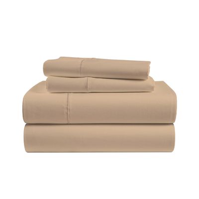 1 Piece Fitted Sheet Only Hotel Luxury Single Fitted Pure Egyptian Cotton 800 Thread Count Bottom Sheet, 15 Inch Deep Pocket Pack of 1 Queen Size Beige