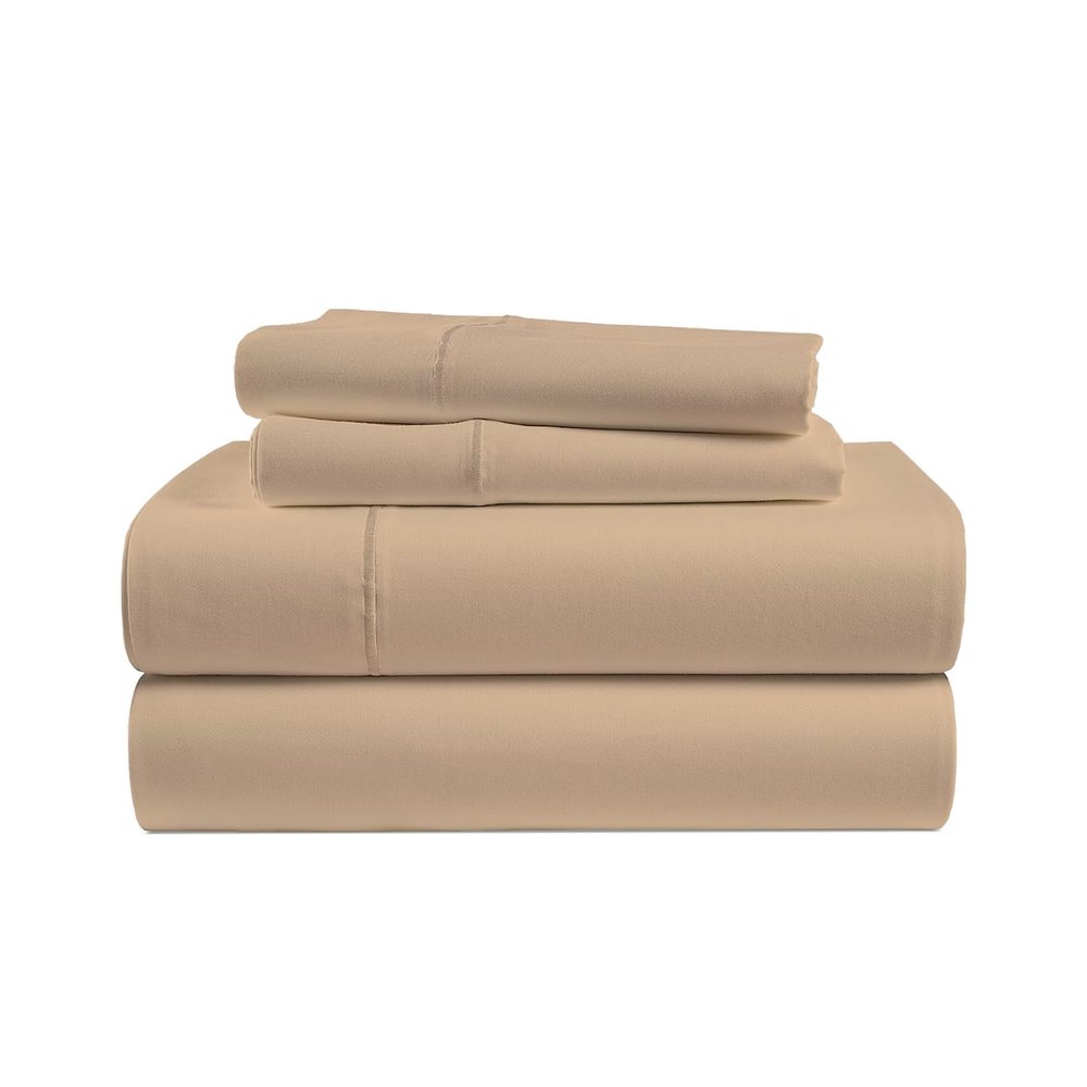 1 Piece Fitted Sheet Only Hotel Luxury Single Fitted Pure Egyptian Cotton 800 Thread Count Bottom Sheet, 15 Inch Deep Pocket Pack of 1 Queen Size Beige