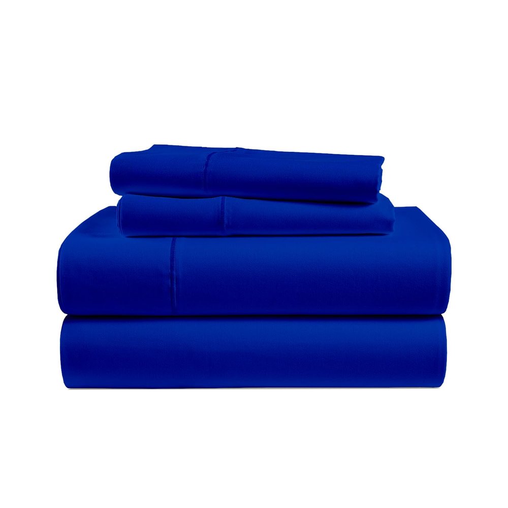 1 Piece Fitted Sheet Only Hotel Luxury Single Fitted Pure Egyptian Cotton 800 Thread Count Bottom Sheet, 15 Inch Deep Pocket Pack of 1 Twin XL Size Egyptian Blue