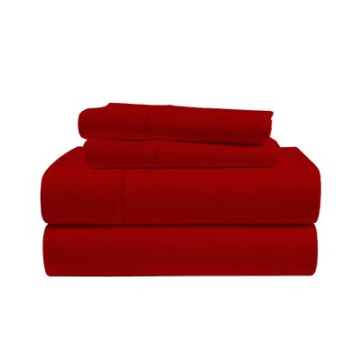1 Piece Fitted Sheet Only Hotel Luxury Single Fitted Pure Egyptian Cotton 800 Thread Count Bottom Sheet, 15 Inch Deep Pocket Pack of 1 Full Size Red