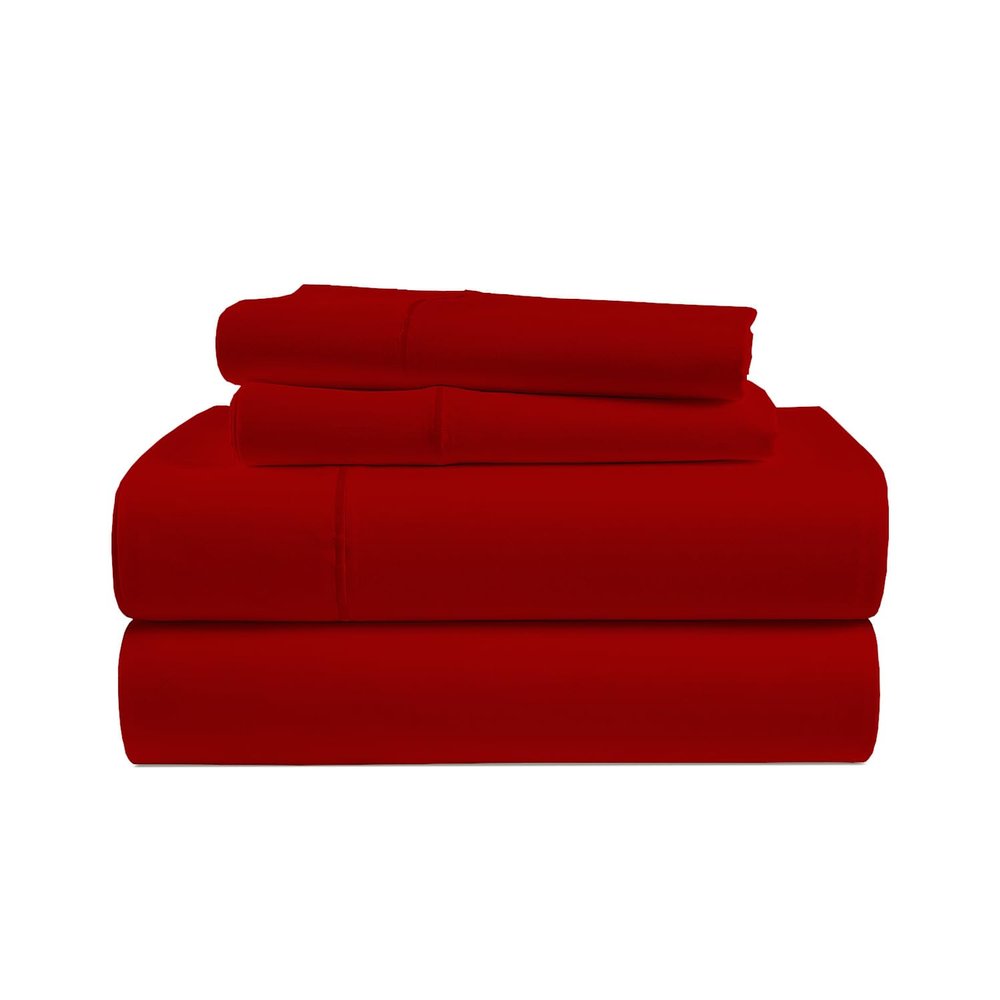1 Piece Fitted Sheet Only Hotel Luxury Single Fitted Pure Egyptian Cotton 800 Thread Count Bottom Sheet, 15 Inch Deep Pocket Pack of 1 Full Size Red