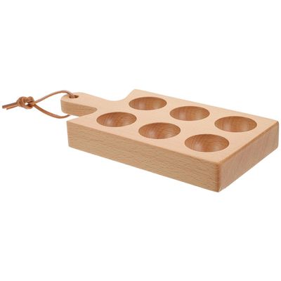 Healeved Wooden Egg Storage Box 6 Compartment Tray for Refrigerator Kitchen Countertop Organizer 8.66X4.33X1.06 Inches