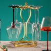 Countertop Metal Wine Glass Holder, Freestanding Wine Glass Rack, Elegant Tabletop Stemware Rack with 6 Hooks for Cabinet and Bar (Color : Bronze) view 3