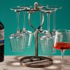 Countertop Metal Wine Glass Holder, Freestanding Wine Glass Rack, Elegant Tabletop Stemware Rack with 6 Hooks for Cabinet and Bar (Color : Bronze) view 4