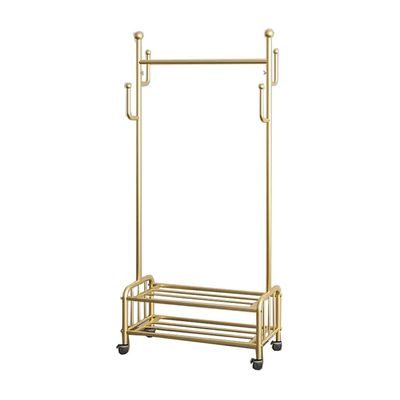 Coat Rack Freestanding Hall Tree Stand Coat Rack Bedroom Dirty Clothes Basket with Wheels Hanging Clothes Rack Balcony Clothes Rod Metal Coat Rack Coat Tree Standing Coat Rack (Color : A, Size : 80*