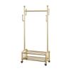 Coat Rack Freestanding Hall Tree Stand Coat Rack Bedroom Dirty Clothes Basket with Wheels Hanging Clothes Rack Balcony Clothes Rod Metal Coat Rack Coat Tree Standing Coat Rack (Color : A, Size : 80* view 1