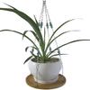 ATLanyards Teal and Gray Beaded Plant Shelf | Teal and Gray Plant Hanger | Floating Plant Holder | Plant Lover Gift (28.5" - 3 Bead Sets) view 1