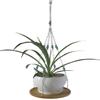 ATLanyards Teal and Gray Beaded Plant Shelf | Teal and Gray Plant Hanger | Floating Plant Holder | Plant Lover Gift (28.5" - 3 Bead Sets) view 3