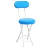 Folding Bar Stool, Comfortable Cushioned Padded Seat, 18.5in Folding Kitchen Breakfast Stool Chair, Lightweight and Portable, Foldable Stool for Picnic Garden Party (Color : Blue) view 1
