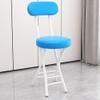 Folding Bar Stool, Comfortable Cushioned Padded Seat, 18.5in Folding Kitchen Breakfast Stool Chair, Lightweight and Portable, Foldable Stool for Picnic Garden Party (Color : Blue) view 2